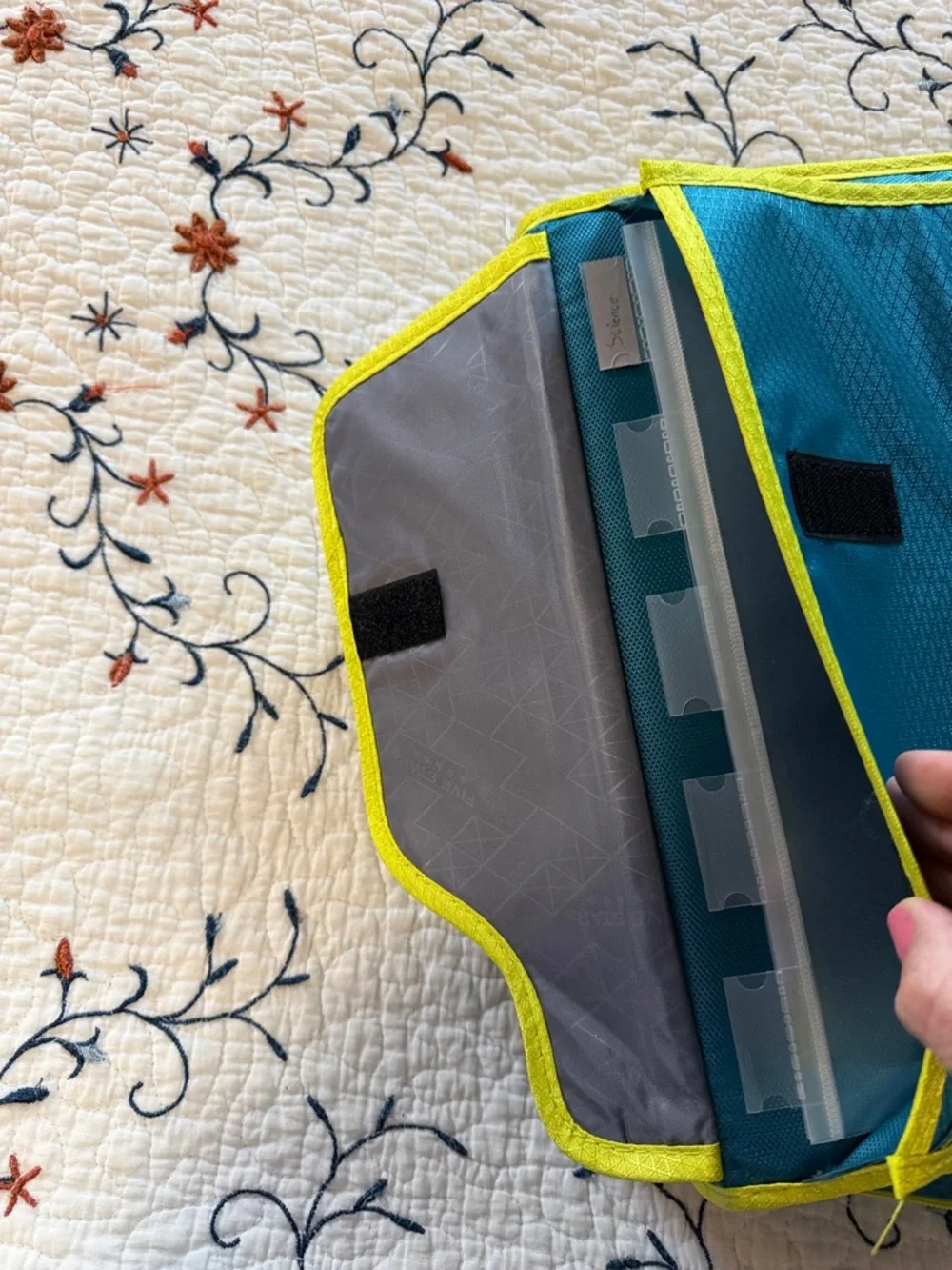 Five Star Teal Binder Organizer with Lime Trim